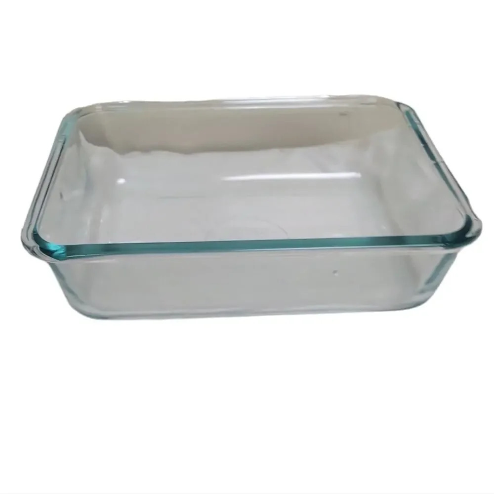 Vintage Pyrex Blue Tint Clear Glass Baking Dish 9 x 7 Rectangular 6 Cup 7211R
